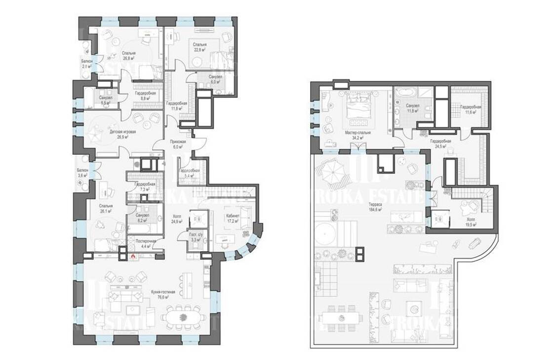 Купить  Пентхаус без отделки Потаповский пер-к 5с4 метро Чистые пруды