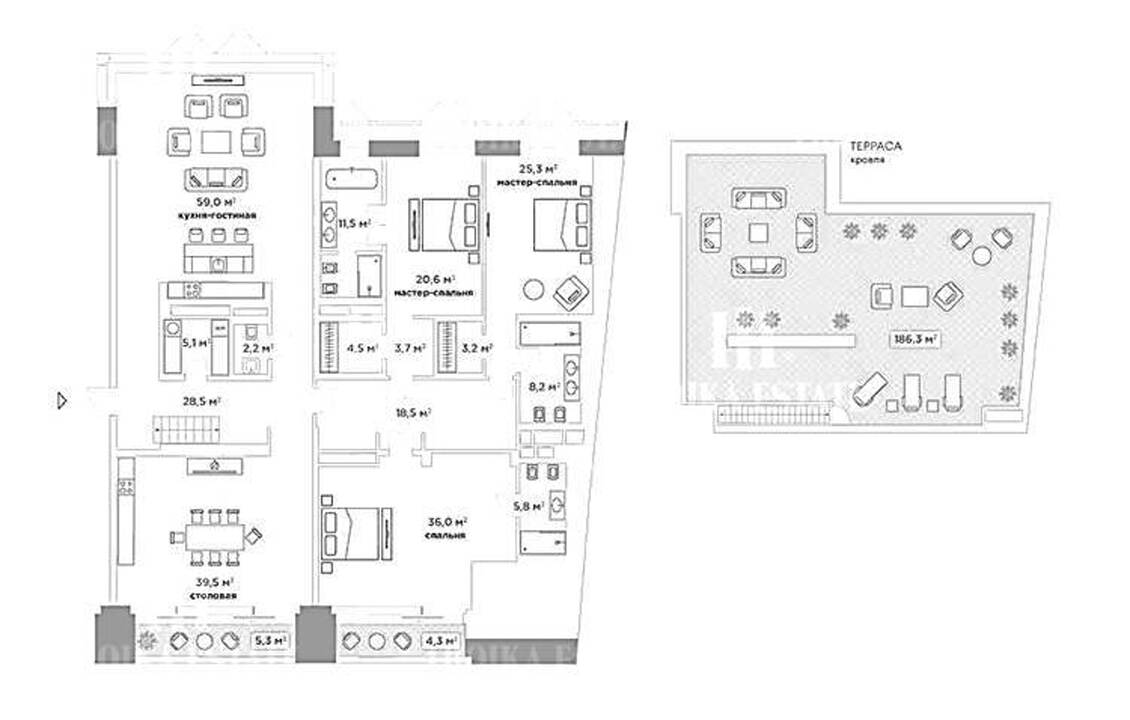 Купить  Пентхаус с отделкой Камергерский пер-к 4 метро Театральная