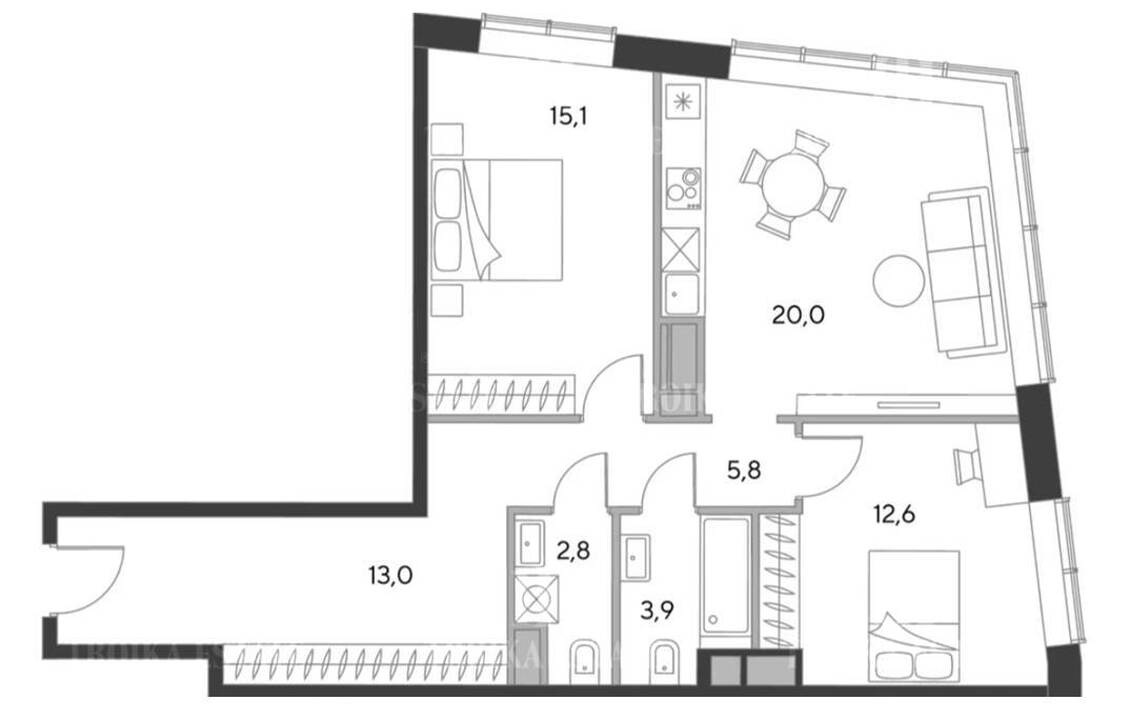 Купить  Апартаменты с отделкой Земляной Вал 37 метро Чкаловская