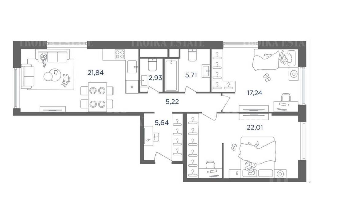 Купить  Квартиру без отделки Шмитовский пр-д 39к6 метро Шелепиха