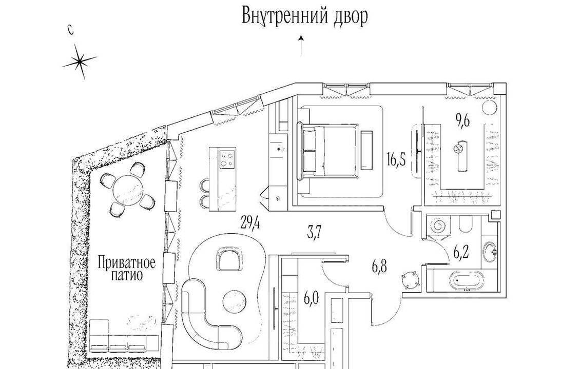 Купить   без отделки Курсовой пер-к 12/5с7 метро Кропоткинская