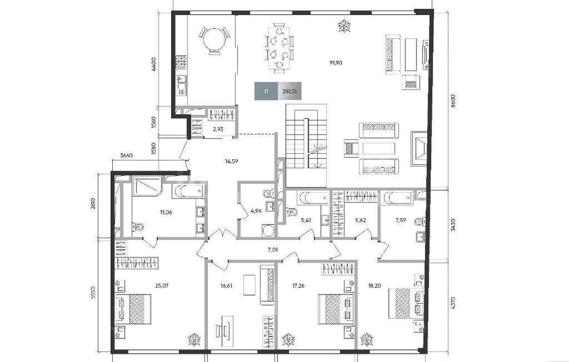 Купить  Пентхаус без отделки 2-й Хвостов переулок 8/2 метро Полянка